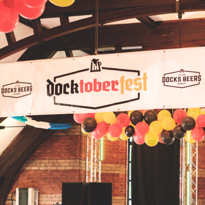 Docktoberfest Banner for Docks Beers
