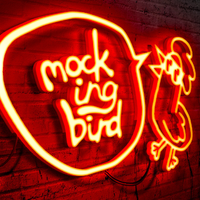 Mockingbird Streetfood neon sign
