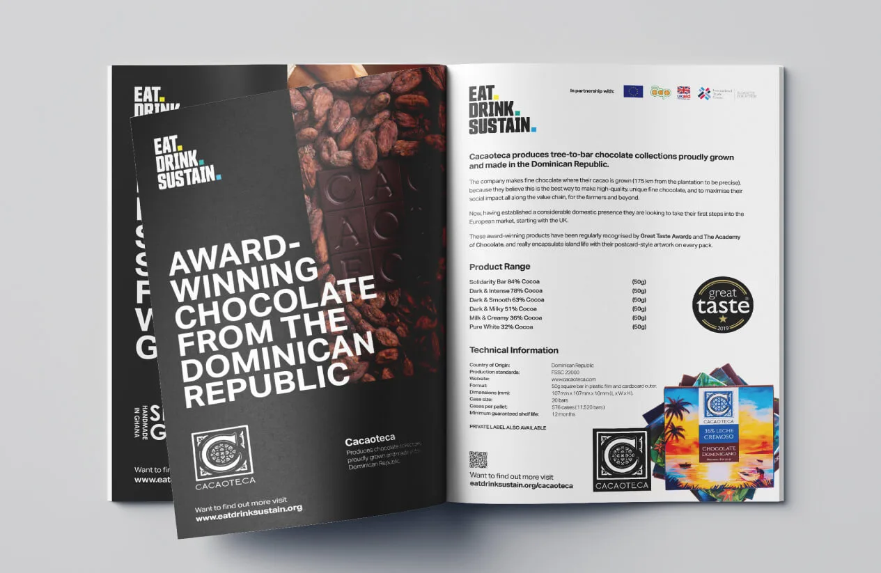 Eat Drink Sustain brochure - printed materials shown open