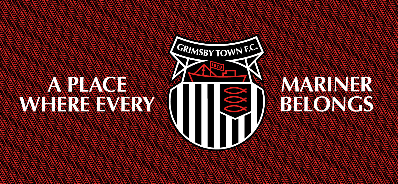Grimsby Town Football Club stadium wall banner - part of the brand guidelines document