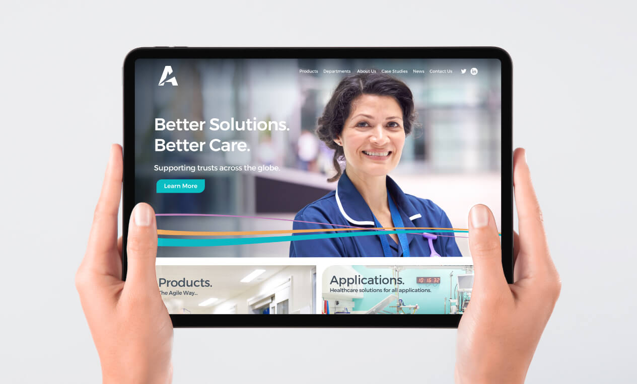 Agile Medical website shown on a tablet