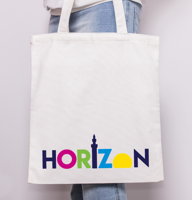 Horizon Youth Zone Logo on canvas tote bag
