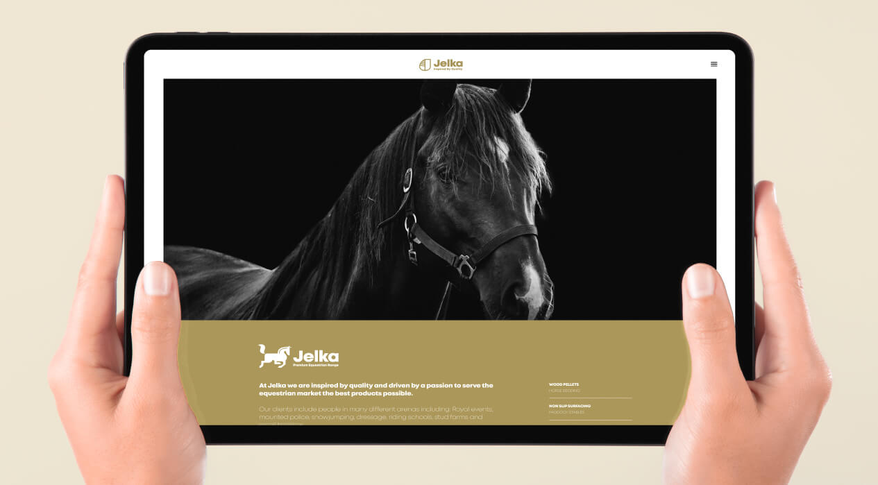 Jelka website shown on a tablet