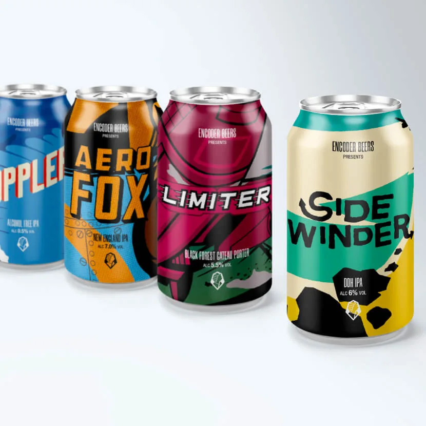 Encoder Beers can designs showcase