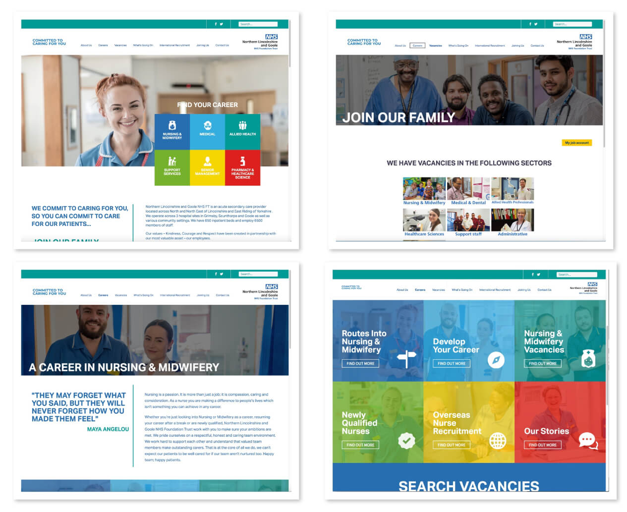 various pages from the NLaG hospital trust website
