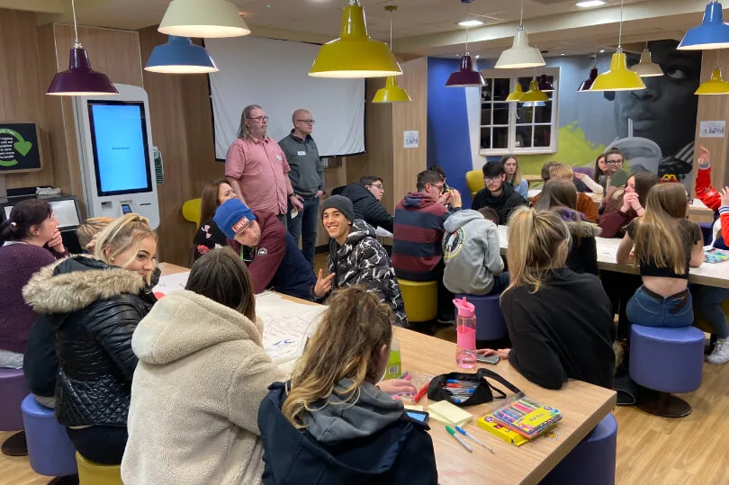 Sourcefour MD helping coach Horizon Youth Zone members in creation of their new brand