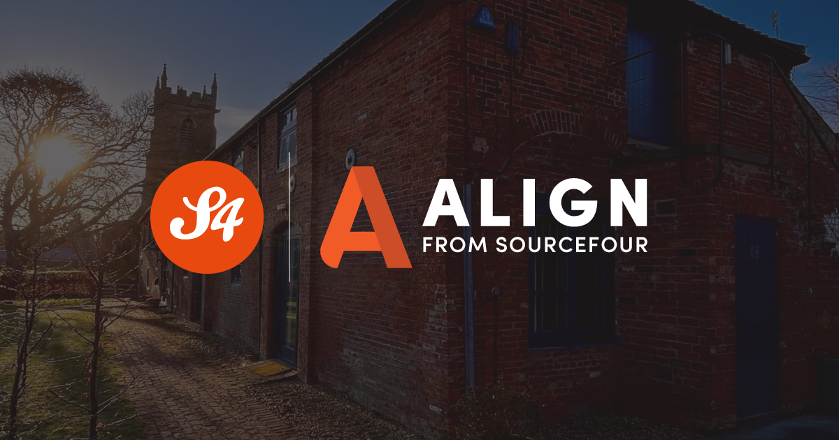 The logo for Align from SourceFor is a dynamic representation that embodies the concept of "hitting the ground running" in 2023.