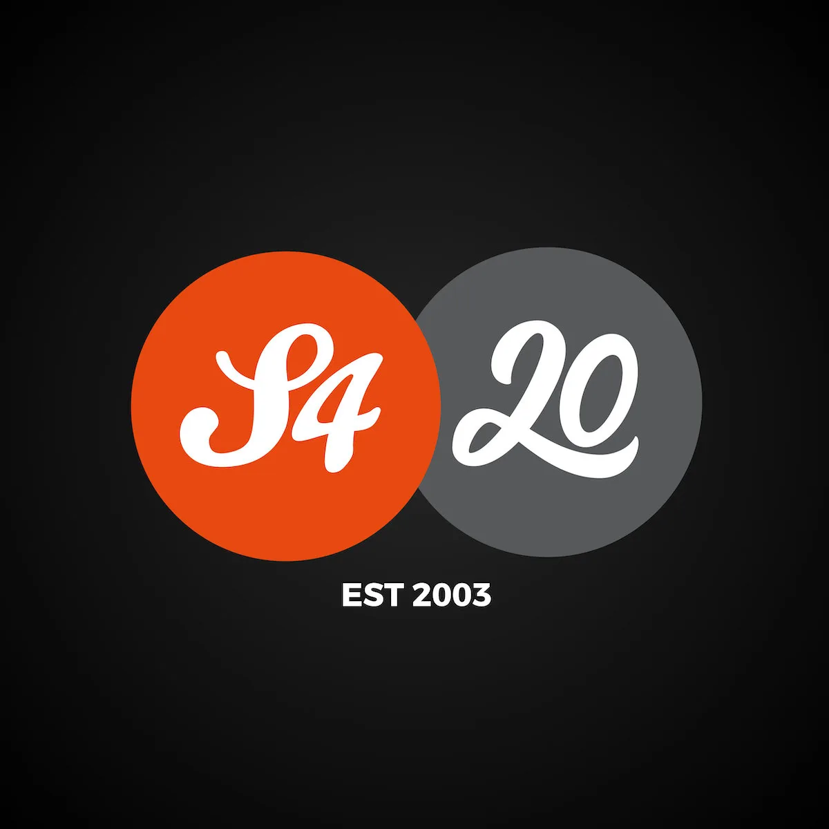 The logo for s4 celebrating 20 years on a black background.
